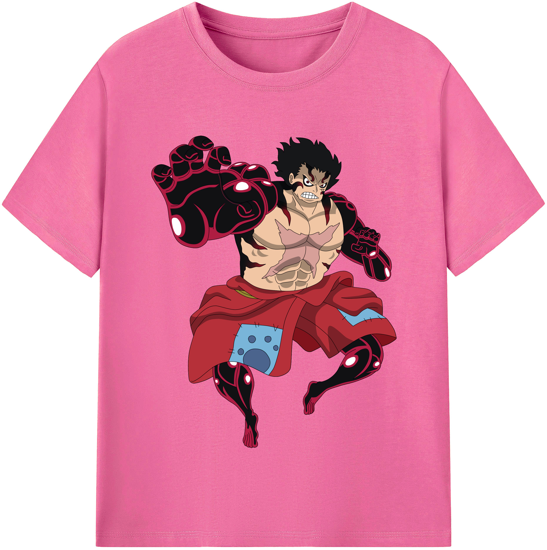 ワンピース モンキー・D・ルフィ ONE PIECE Monkey D. Luffy レディースカジュアルプリントTシャツ（綿100％）